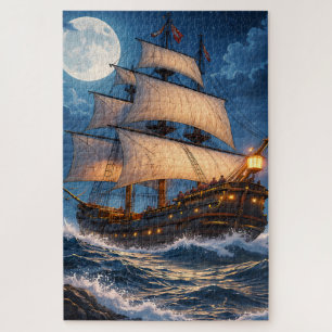 Mondlicht-Schiff-Puzzle – Ozean-Nacht-Puzzle