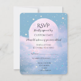 Mondlicht-Schimmer Atmosphärische Hochzeitskollekt RSVP Karte