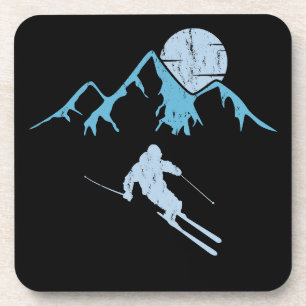 Mondlicht-Skifahren Getränkeuntersetzer