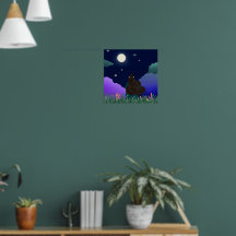 Mondlicht-Träumer-Mädchen-Plakat