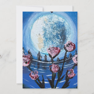 Mondlicht und Blumen - handgefertigte Kunstwerke Einladung