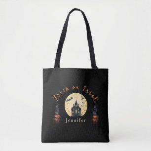 Mondlicht-Villa Halloween-Katze Tasche