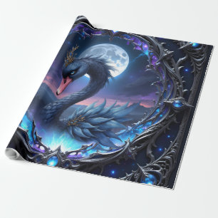 Mondlicht-Wächter – Schwan des stillen Lichts.  Geschenkpapier