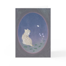 Mondlicht Wald Luchs 5x7 Grußkarte 
