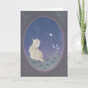 Mondlicht Wald Luchs 5x7 Grußkarte  Karte