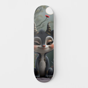 Mondlicht-Waldgeist der roten Blüte. Skateboard