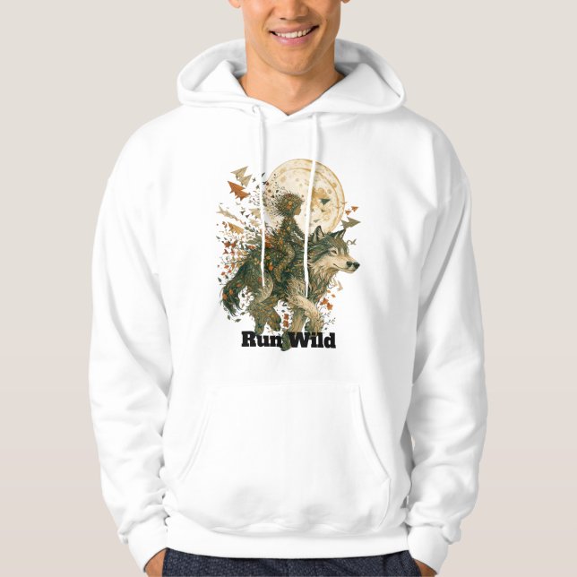 Mondlicht-Waldwolf  Hoodie (Vorderseite)