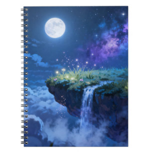 Mondlicht Wasserfall Spiralblock Notizblock