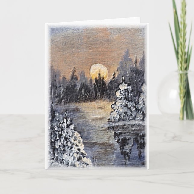 Mondlicht - Weihnachtsgrüßkarte Feiertagskarte (Vorderseite)
