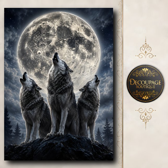 Mondlicht-Wolf-Chor Seidenpapier (Moonlit Wolf Chorus Tissue Paper)