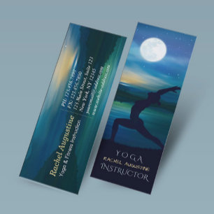 Mondlicht Yoga Meditation Halbmond Salutation Mini Visitenkarte
