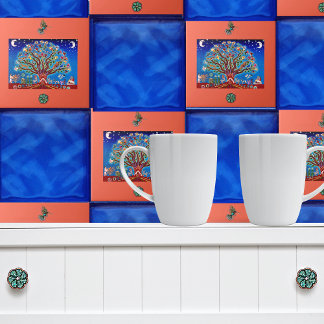 Mondlichtbaum des Lebens Talavera Stil mexikanisch Fliese