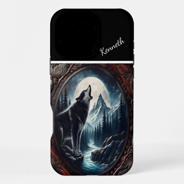 Mondlichtheulen iPhone 16 Pro Max Hülle (Rückseite)