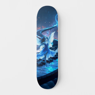 Mondlichtprobe – Tanzen im Mondlicht. Skateboard