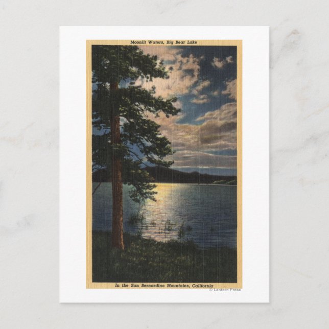 Mondlichtsicht auf den See Postkarte (Vorderseite)