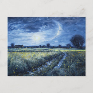 Mondlichtweg durch die Havelland Landschaft Postkarte