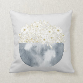 Mondmagie Halbmond und Blumenmuster Kissen