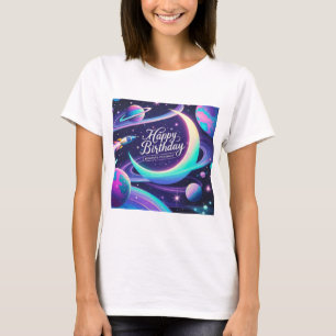 Mondmond, Sterne, Planeten Galaxie T-Shirt