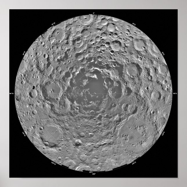 Mondmosaik der Südpolarregion m Poster (Vorne)