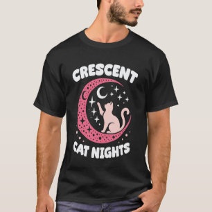 Mondnacht-Design mit süßer Katze T-Shirt