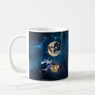 Mondnacht Magie Heißluftballon Nachthimmel Kaffeetasse