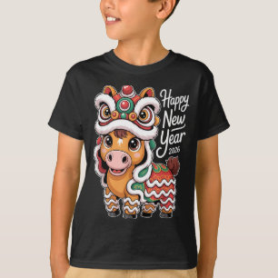 Mondneujahr 2026 Jahr des Pferdes Glückliches Zodi T-Shirt