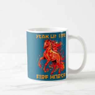 Mondpferd Feuer Jahr ja neues chinesisches glückli Kaffeetasse