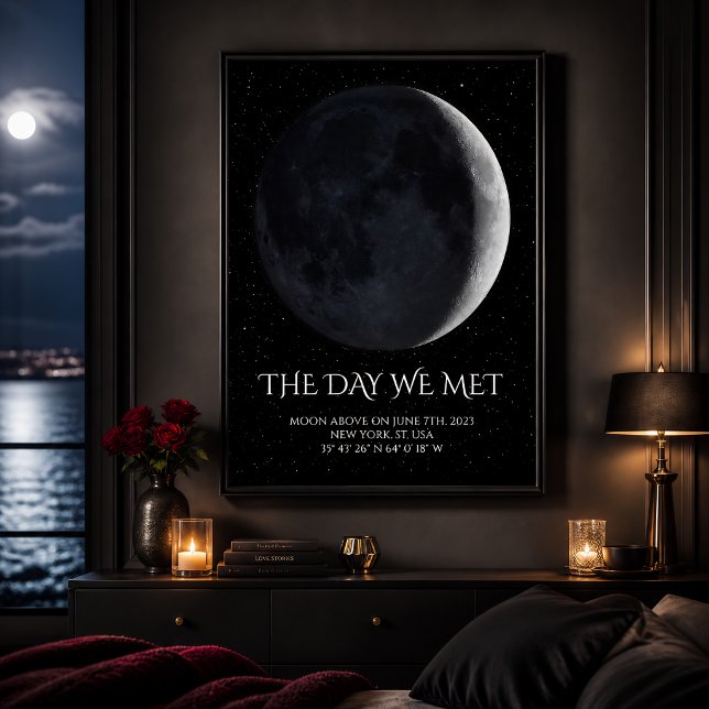 Mondphase nach Datum Personalisierte Paare Poster (Von Creator hochgeladen)
