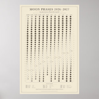 Mondphasen 2026-2027 Schuljahreskalender Poster