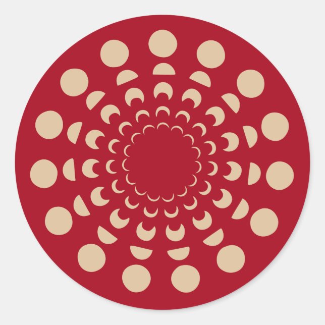 Mondphasen, astrologisch, Gold, rot, Himmelfahrt Runder Aufkleber (Vorderseite)