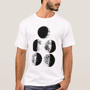 Mondphasen Astronomie Weltraum Kunst Illustratione T-Shirt