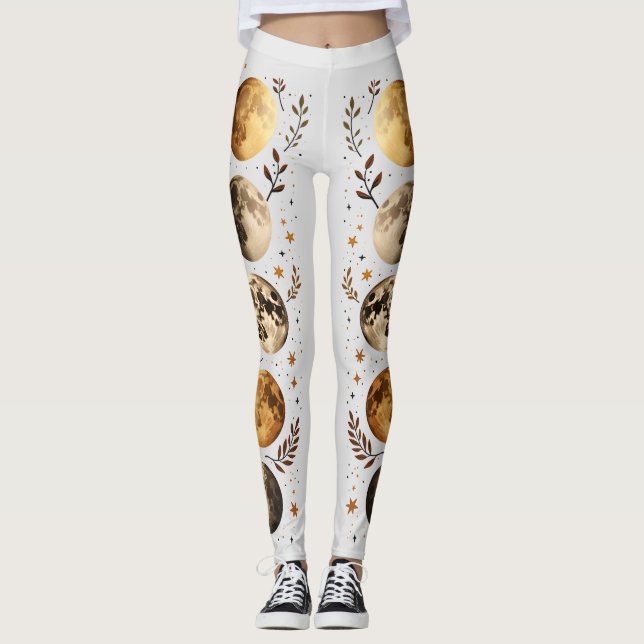 Mondphasen Botanische Leggings (Vorderseite)