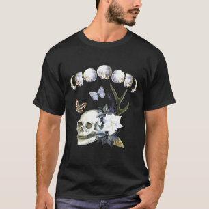 Mondphasen des Mond-Blumen-Schmetterlingskuppels T-Shirt