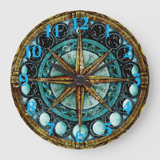 Mondphasen Große Wanduhr (Vorderseite)