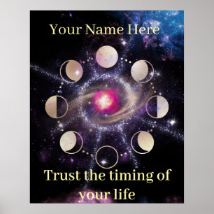 Mondphasen Heilige Geometrie Wandkunst Poster