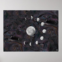 Mondphasen in einem imaginären Universum Poster