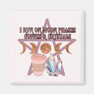 Mondphasen, Kaffee und Kristalle Magnet