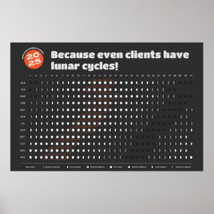 Mondphasen-Kalender zur Nachverfolgung der Kundene Poster