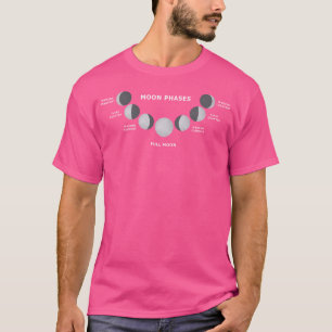 Mondphasen Lunar Zyklusastronomie Vollmond T-Shirt