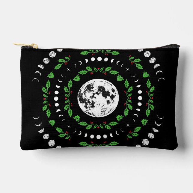 Mondphasen Mandala Makeup Kosmetiktütenbeutel Zubehörtasche (Vorderseite)