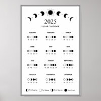 Mondphasen-Mondkalender 2025 Minimalistischer Kale