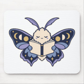 Mondphasen-Motten-Lesebuch-Mauspad Mousepad