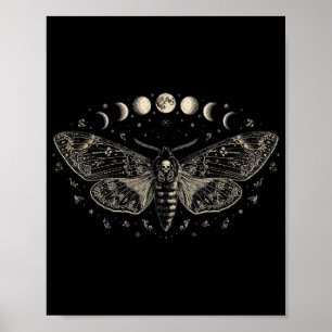 Mondphasen-Mottenposter — Totenkopfschwärmer & Lun Poster
