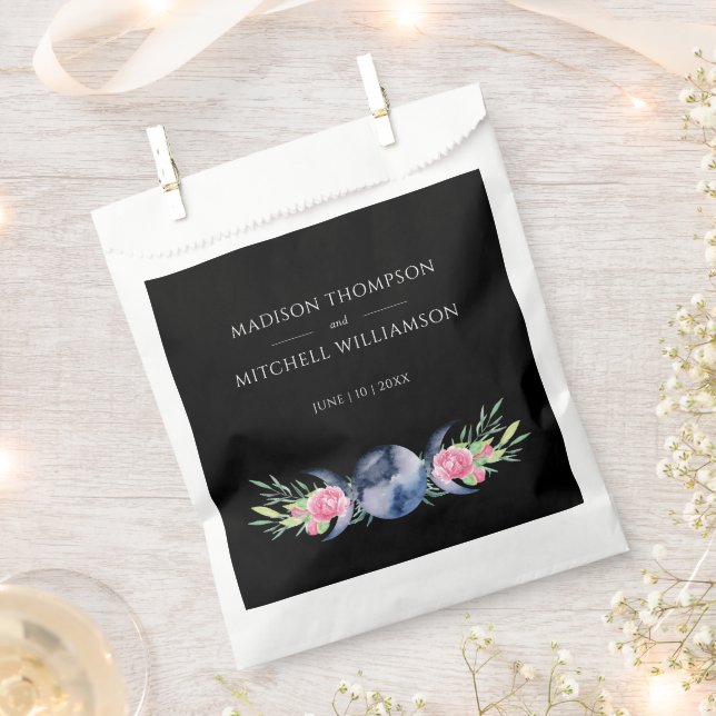 Mondphasen Rosen Blumenrosen Metaphysische Hochzei Geschenktütchen (Ausgeschnitten)