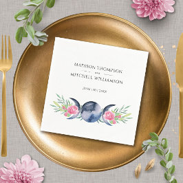 Mondphasen Rosen Blumenrosen Metaphysische Hochzei Serviette