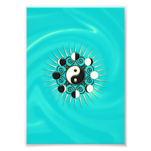 Mondphasen, Sun & Yin Yang - Polarität und Dualit Fotodruck