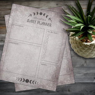 Mondphasen-Vintage-Goth-Personalisierter Planer Notizblock