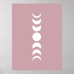 Mondphasen-Wandkunst im minimalistischen Stil in R Poster