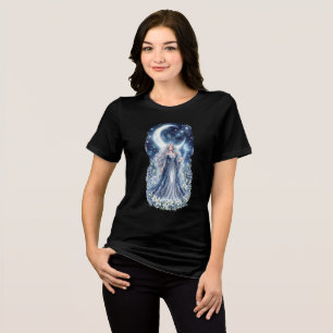 Mondprinzessin Himmelsfantasie Wasserfarbenkunst Tri-Blend Shirt