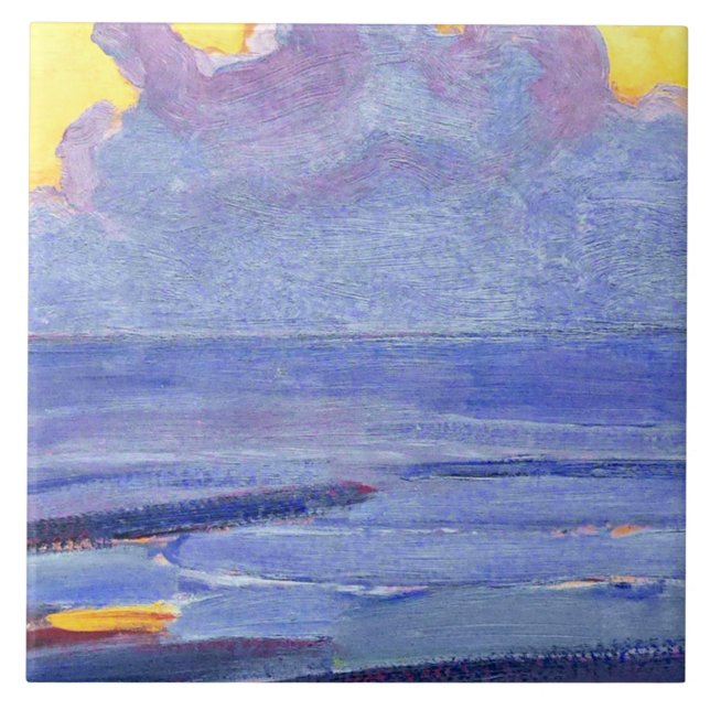 Mondrian - Am Meer, beliebtes Kunstwerk Fliese (Vorderseite)